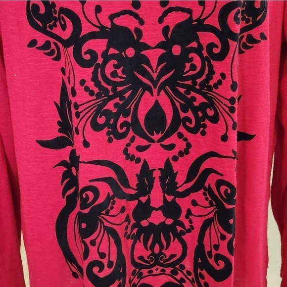 Red and black velvet burnout floral print‎ plus size 22/24 - Picture 4 of 7